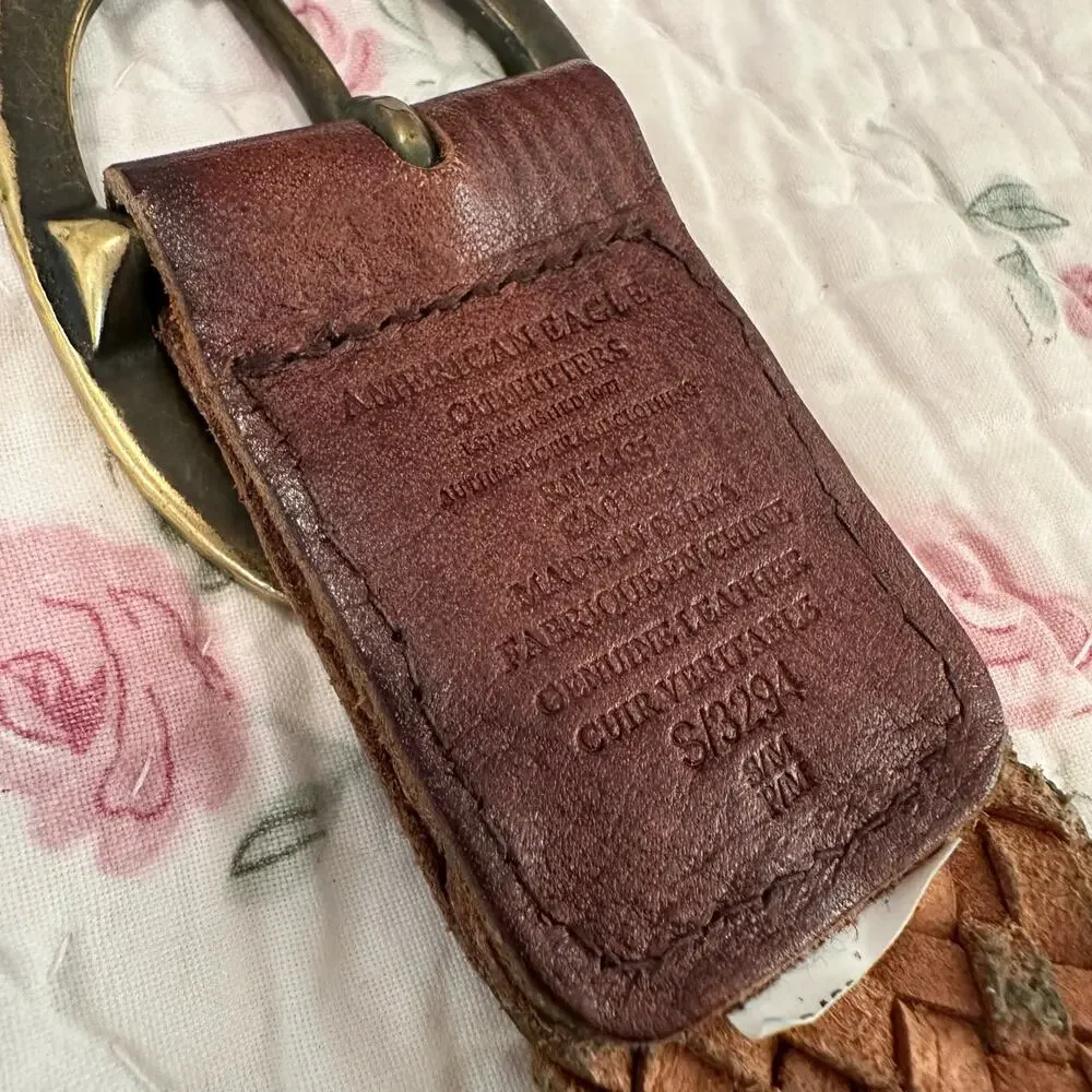 American Eagle Outfitters | Size S/M Metallic Gold Brown Woven Distressed Buckle